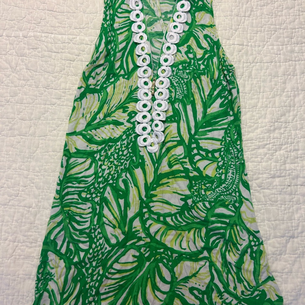 Lilly Pulitzer Green and White Mini Dress
